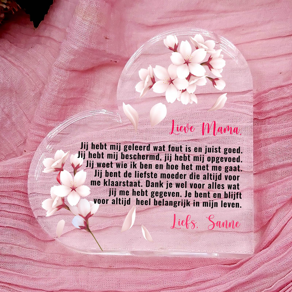 Jij hebt mij alles geleerd Plexi Hart - Bella Mia