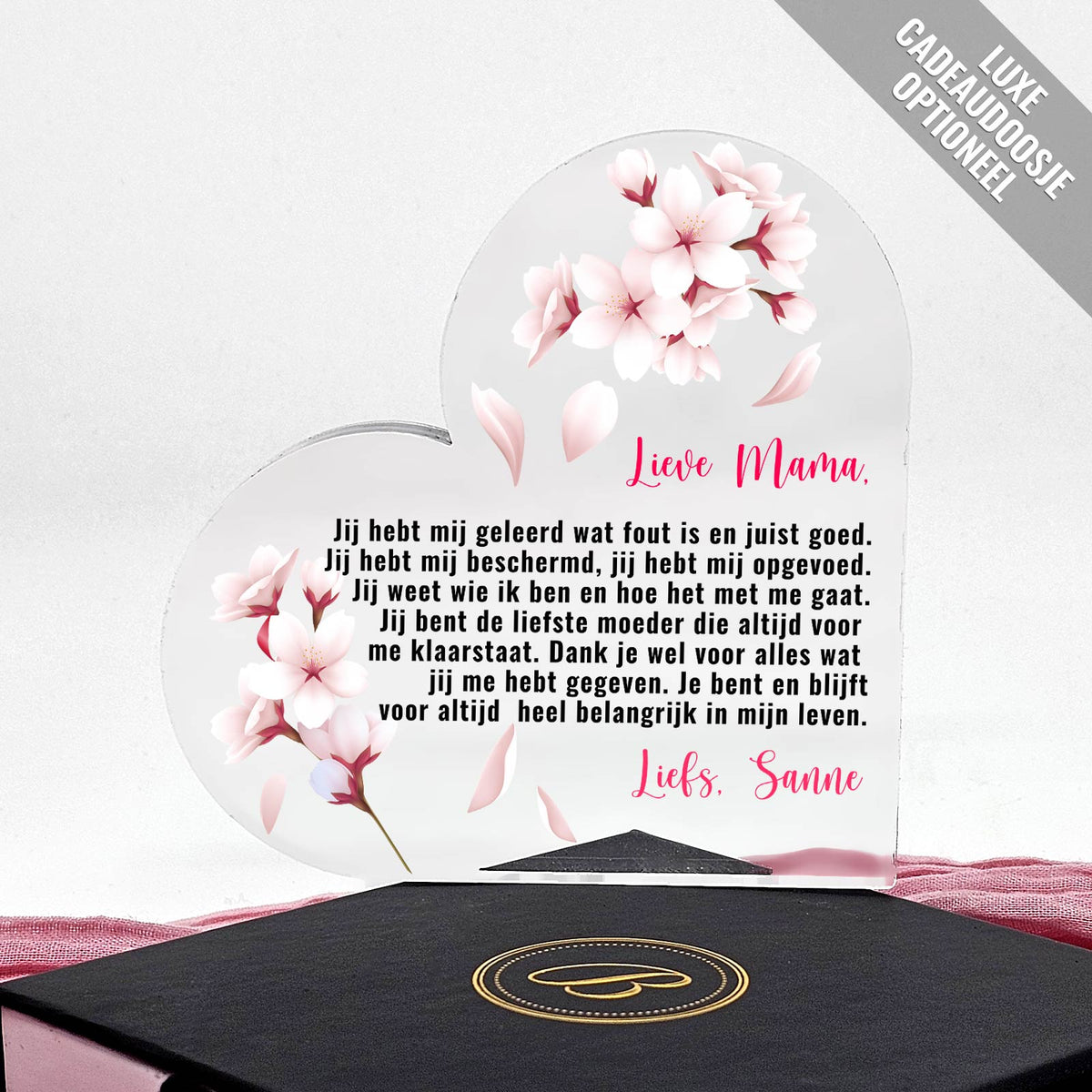 Jij hebt mij alles geleerd Plexi Hart - Bella Mia