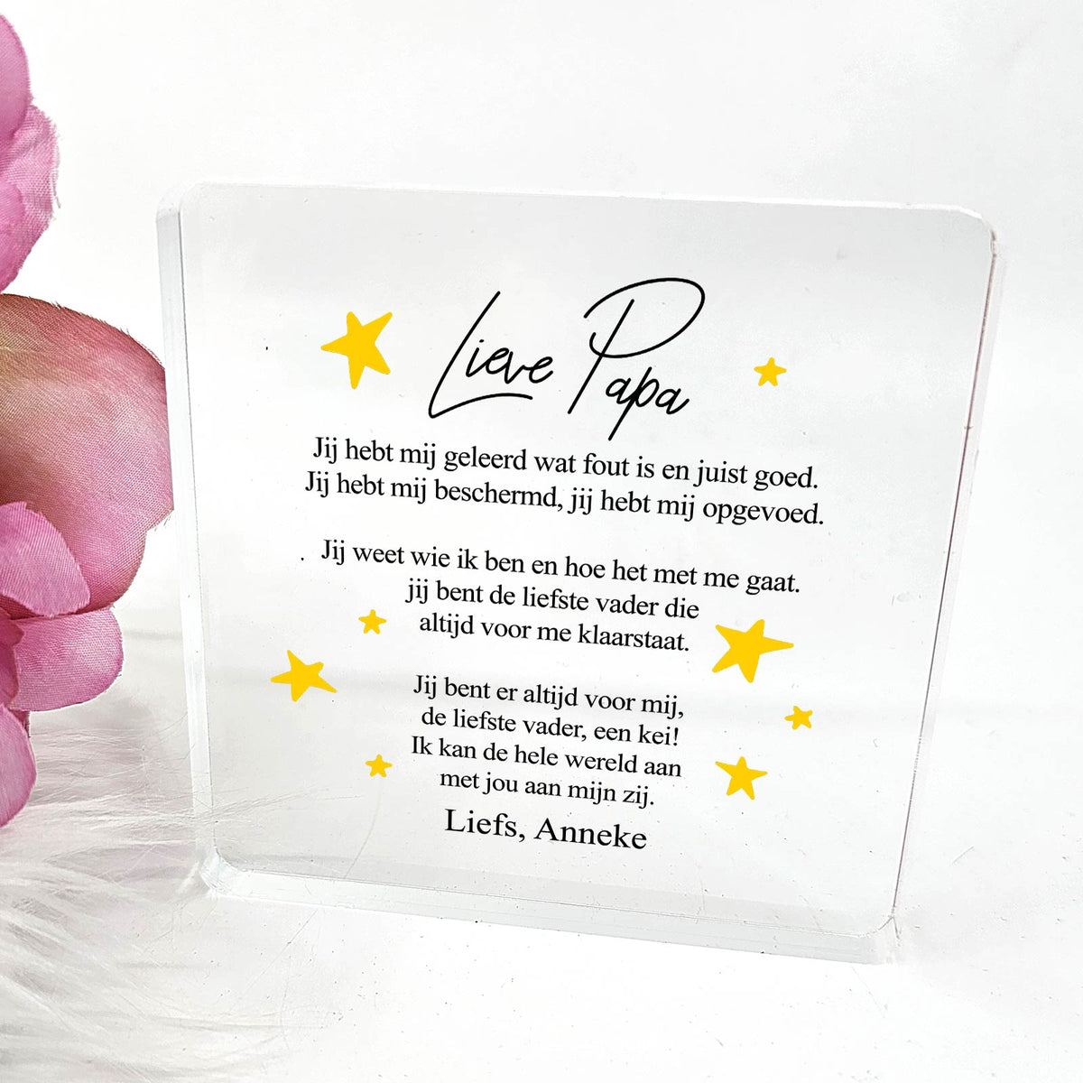 Jij hebt mij geleerd... Plexi Glas Plaque - Bella Mia