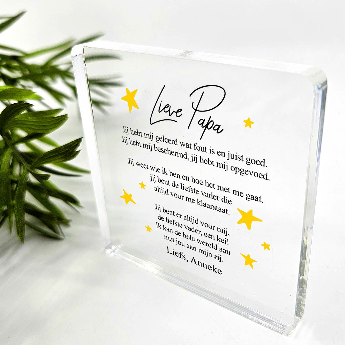 Jij hebt mij geleerd... Plexi Glas Plaque - Bella Mia