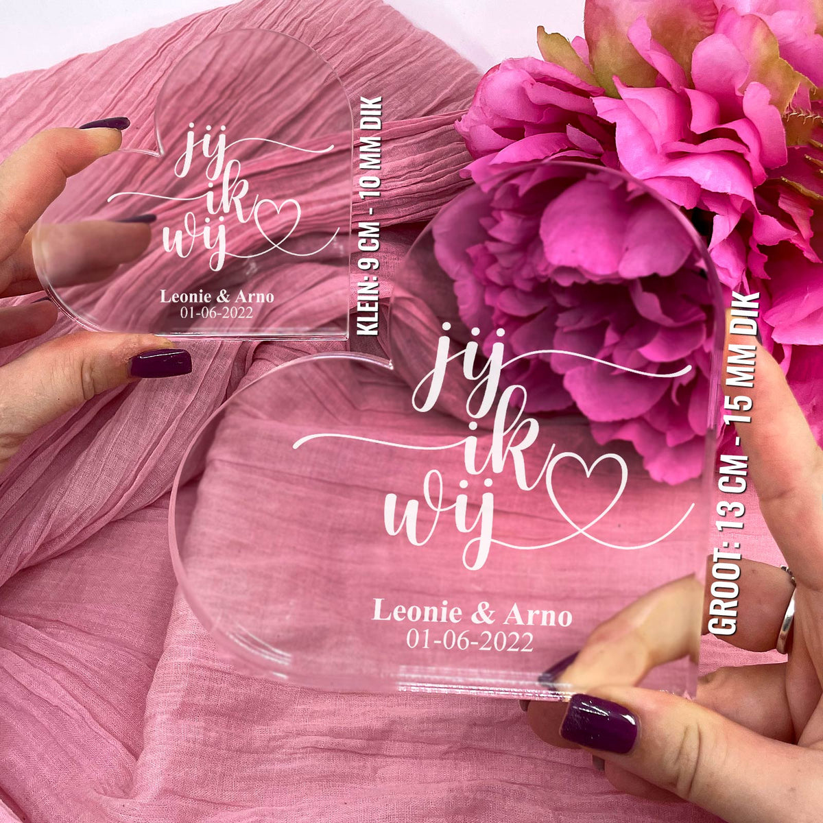 Jij, Ik, Wij Hart van Plexi Glas - Bella Mia