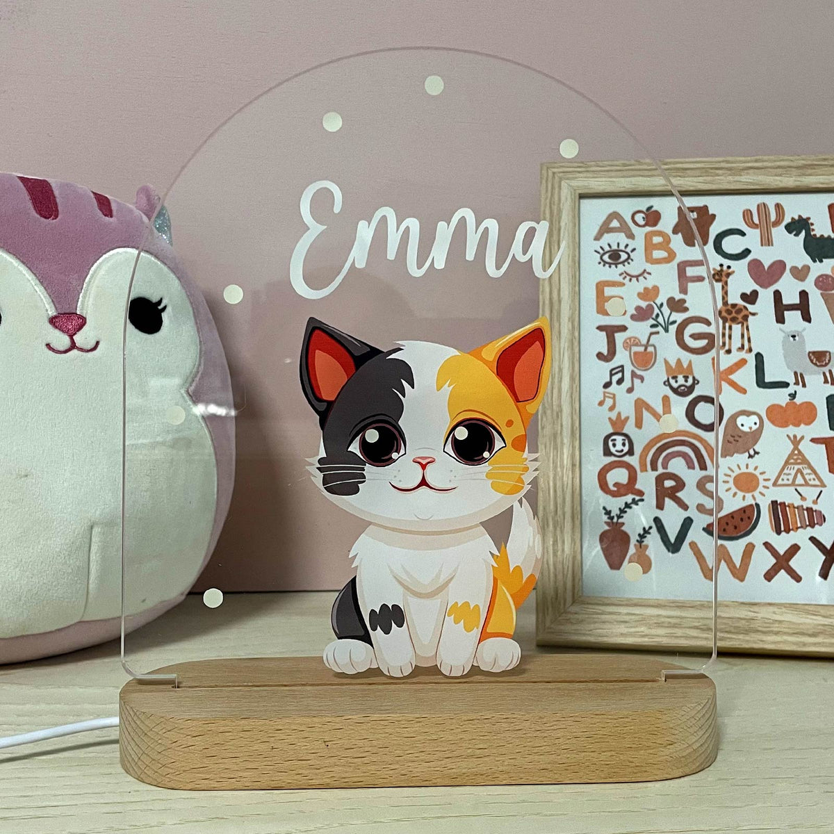 Kat - Nachtlampje met eigen naam - Bella Mia