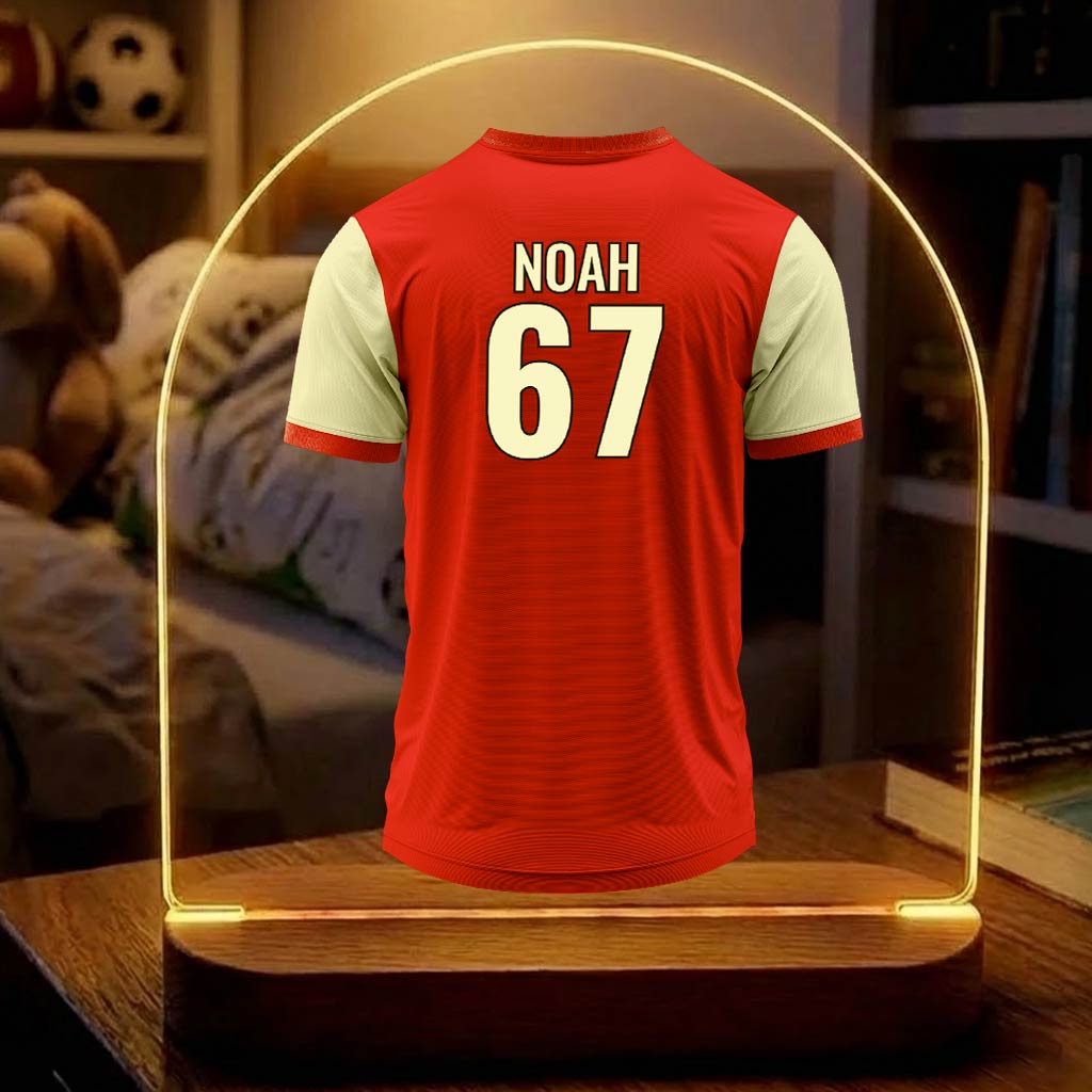 Voetbalshirtlamp met eigen naam en nummer!