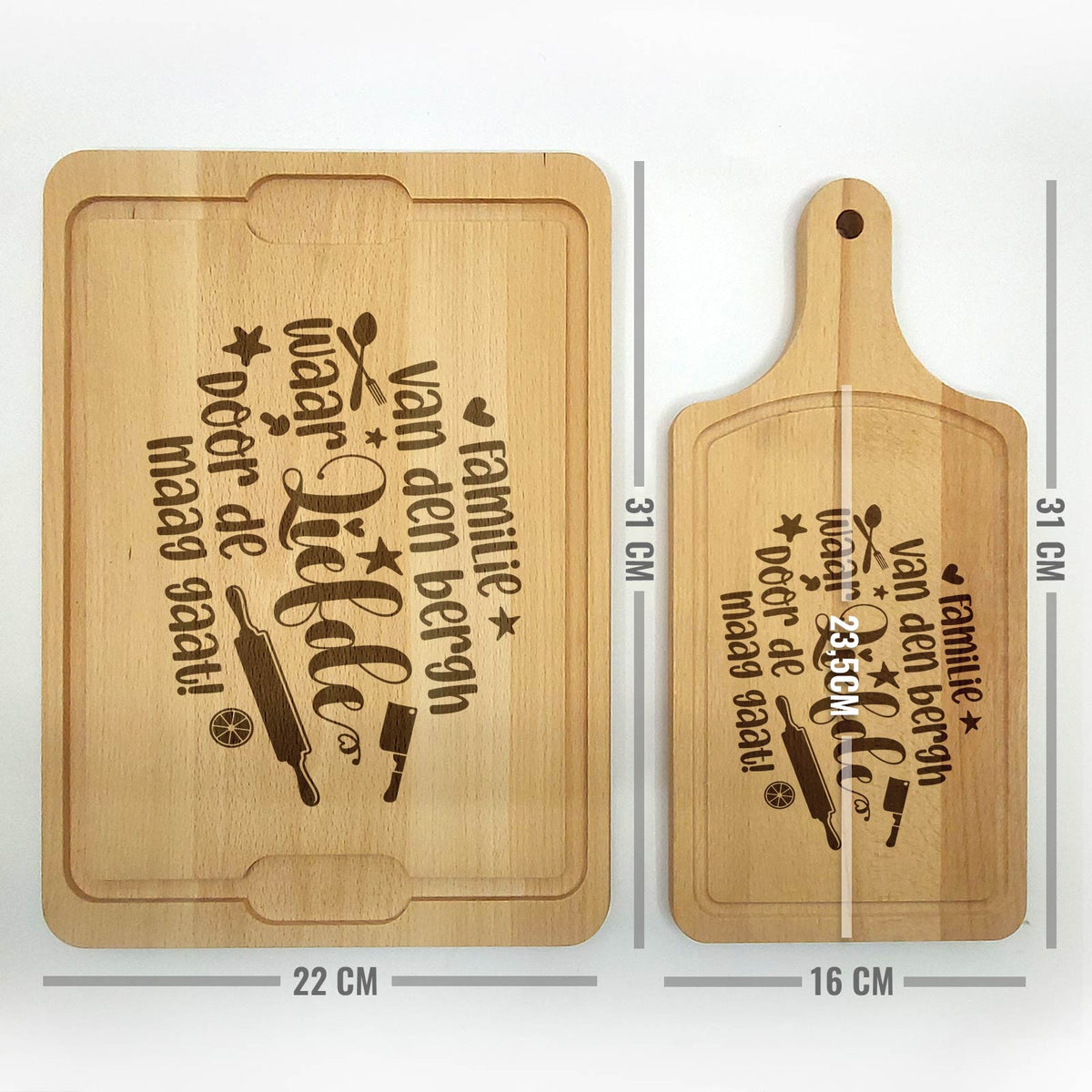 Liefde gaat door de maag - Snijplank - Bella Mia