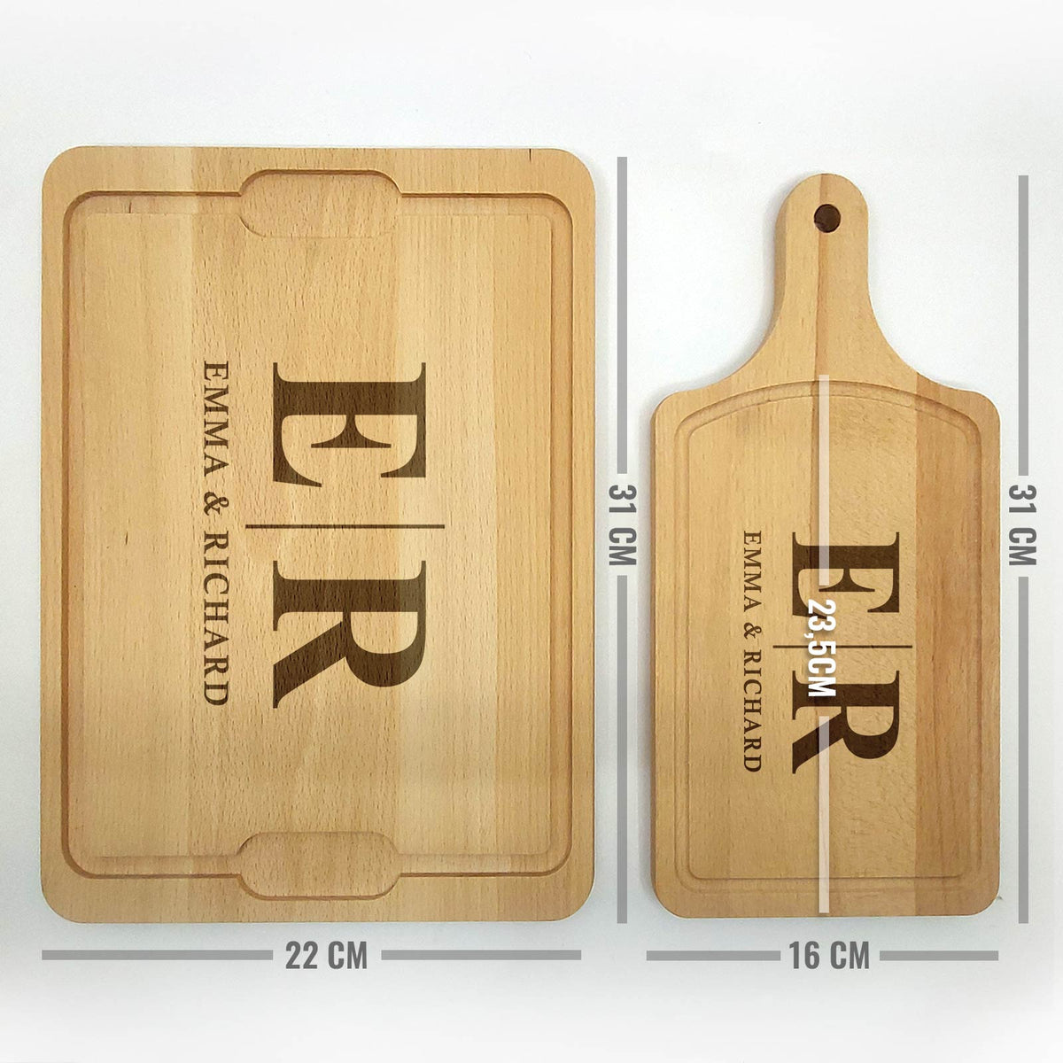 Liefdesinitialen - Snijplank - Bella Mia