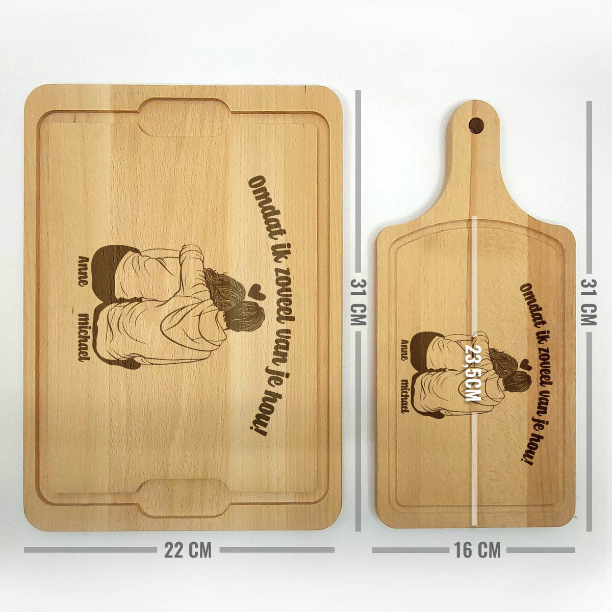 Liefdeskoppel - Snijplank - Bella Mia