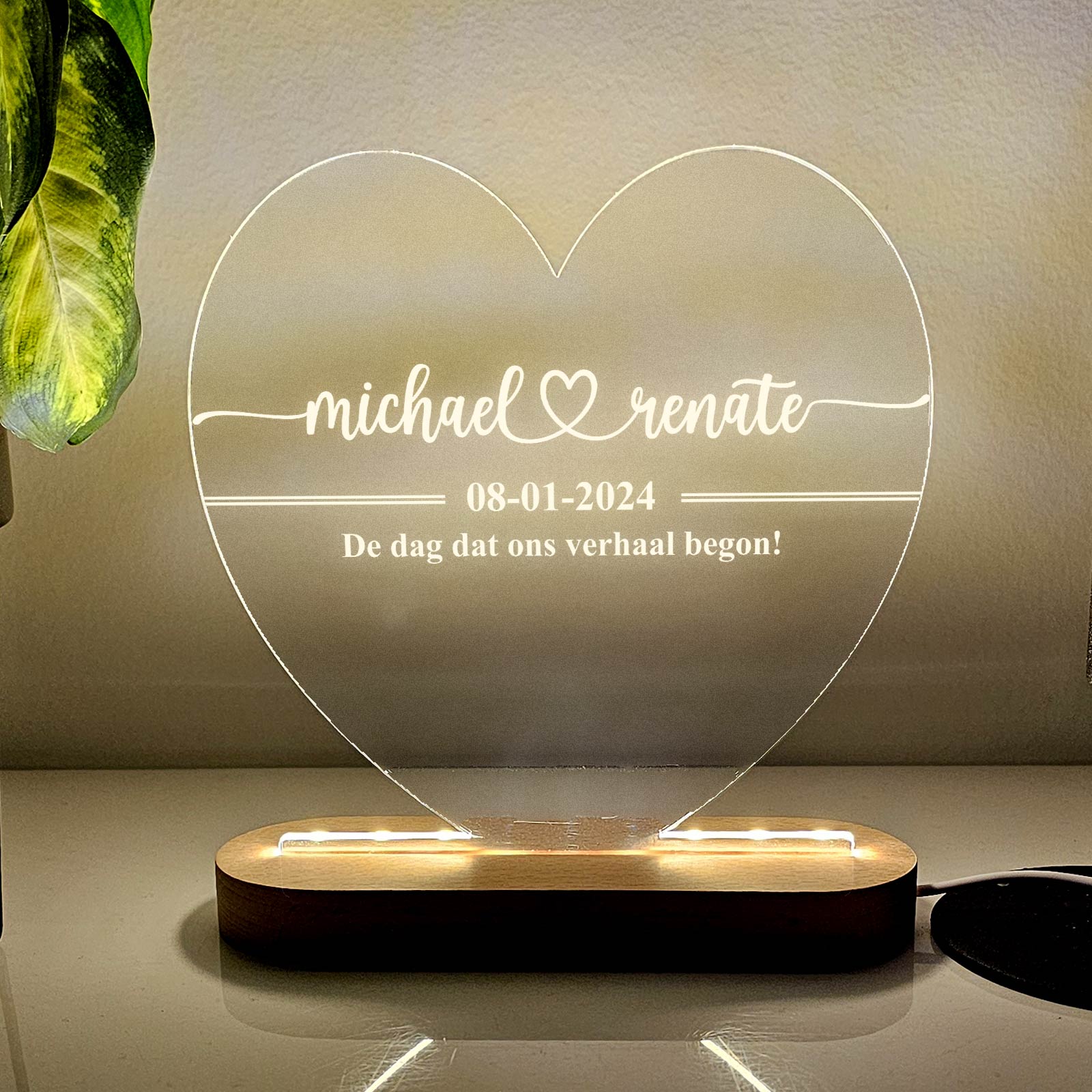 Liefdeslamp met hart - Bella Mia