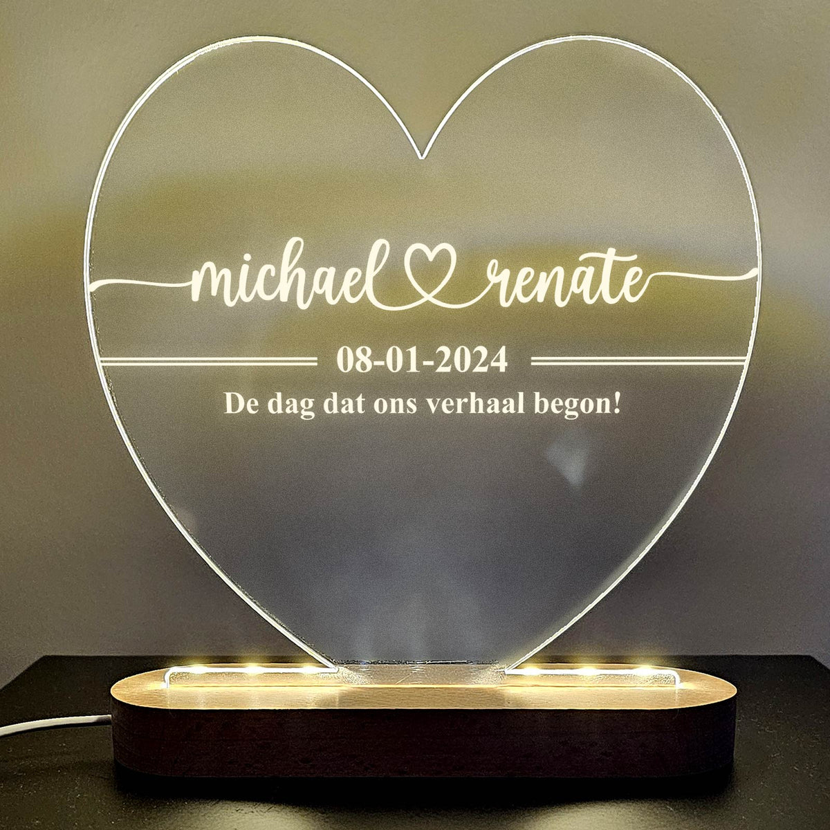 Liefdeslamp met hart - Bella Mia