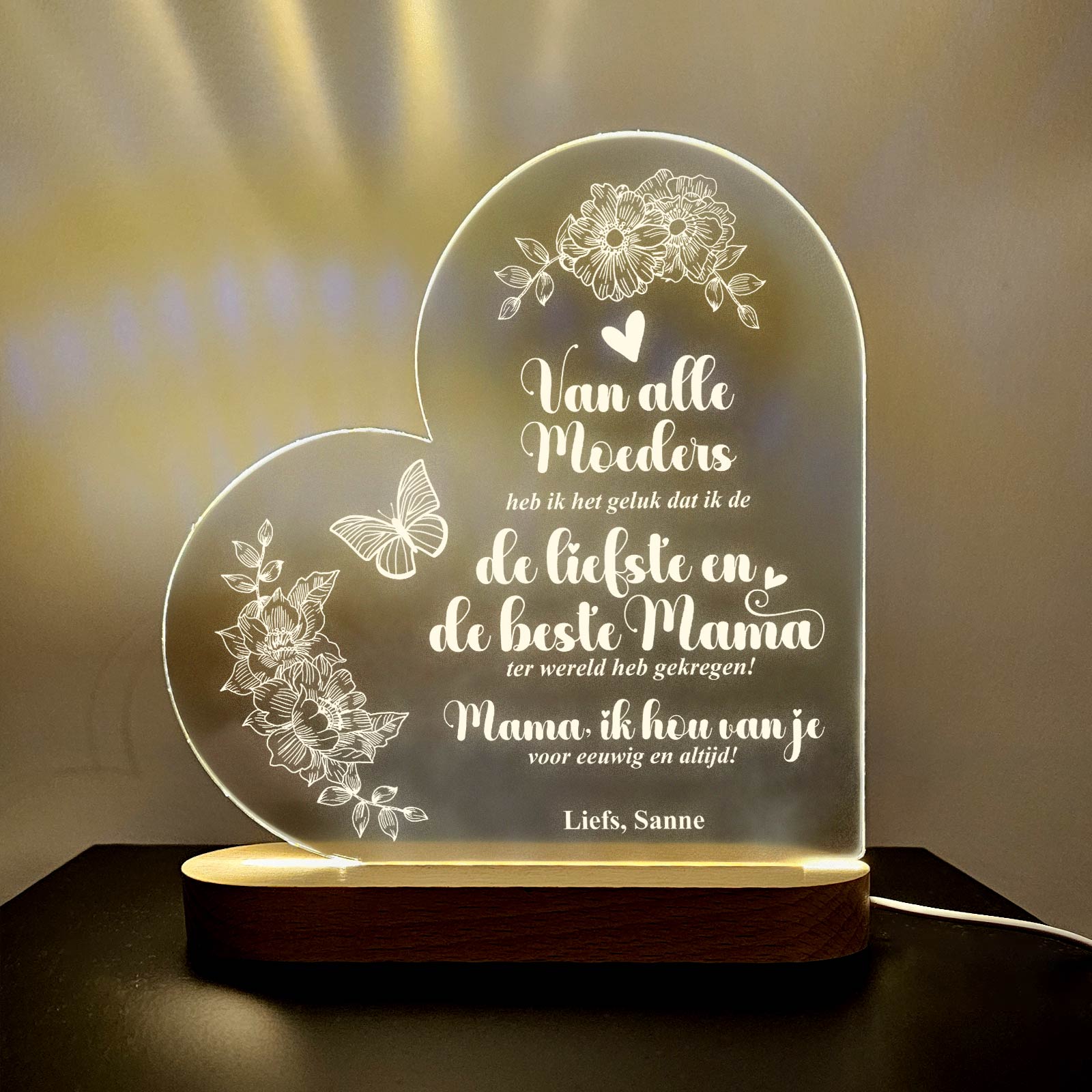 Liefste en beste mama - Ledlamp - Bella Mia