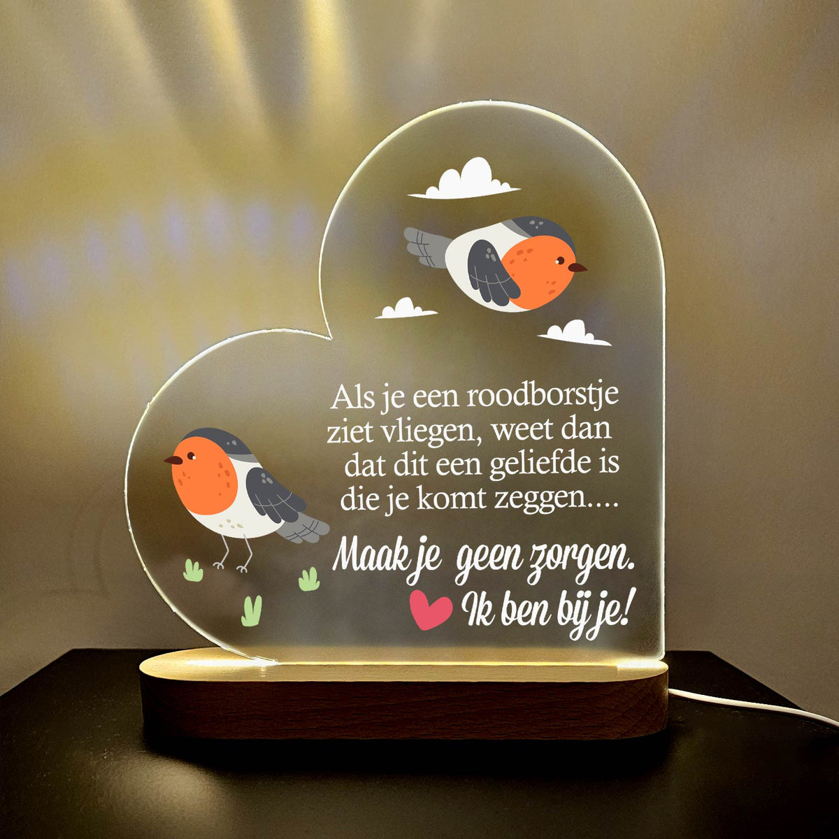 Maak je geen zorgen - Hart Ledlamp - Bella Mia