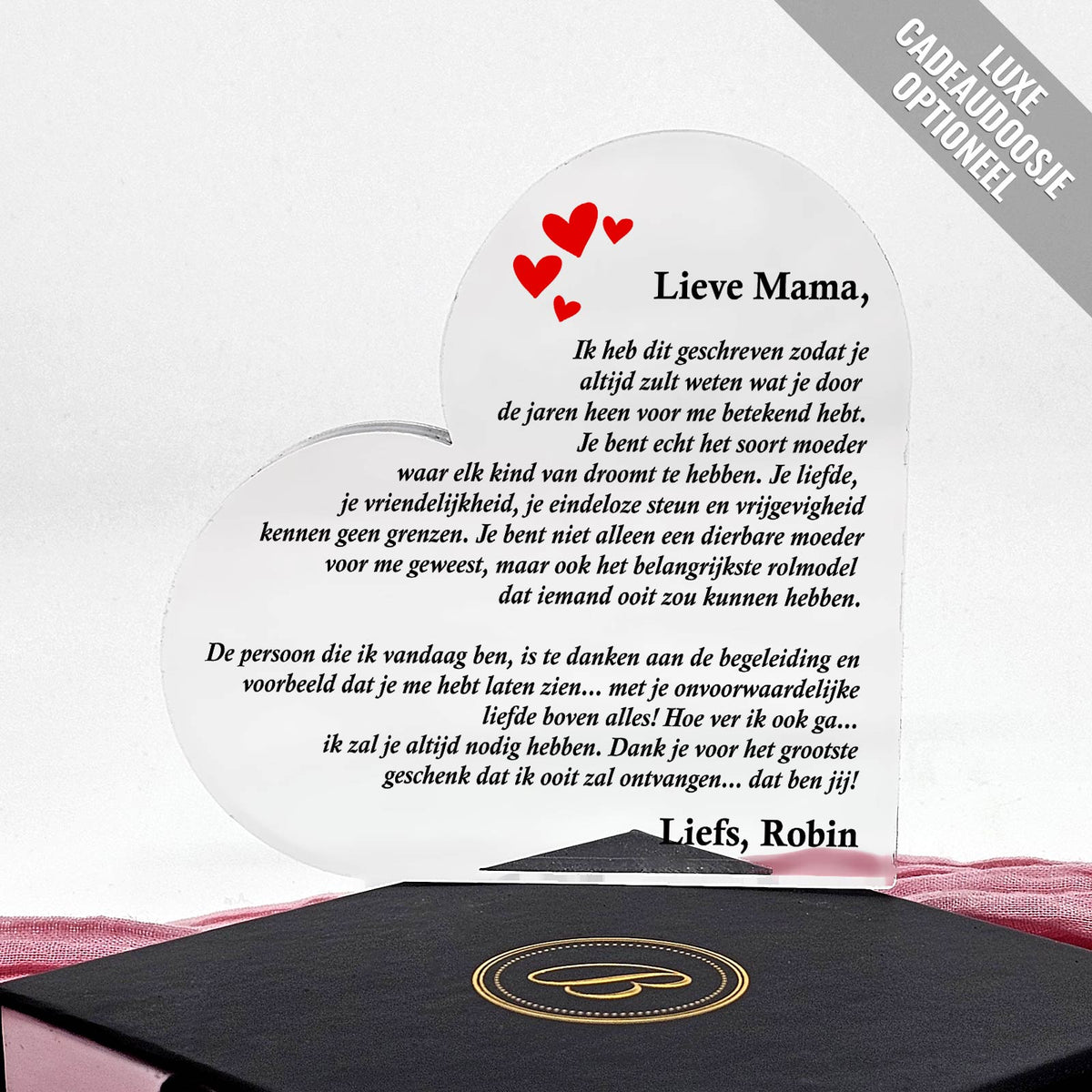 Mama, Geschreven voor jou! Plexi Hart - Bella Mia