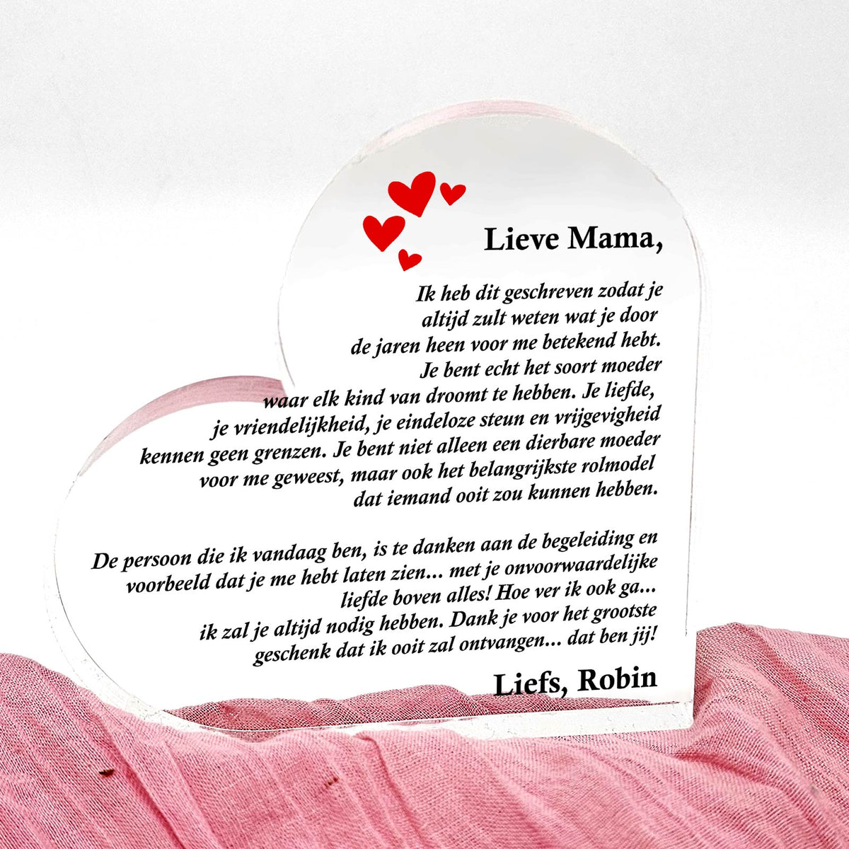 Mama, Geschreven voor jou! Plexi Hart - Bella Mia