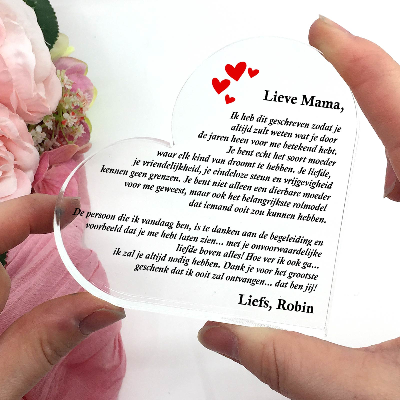 Mama, Geschreven voor jou! Plexi Hart - Bella Mia