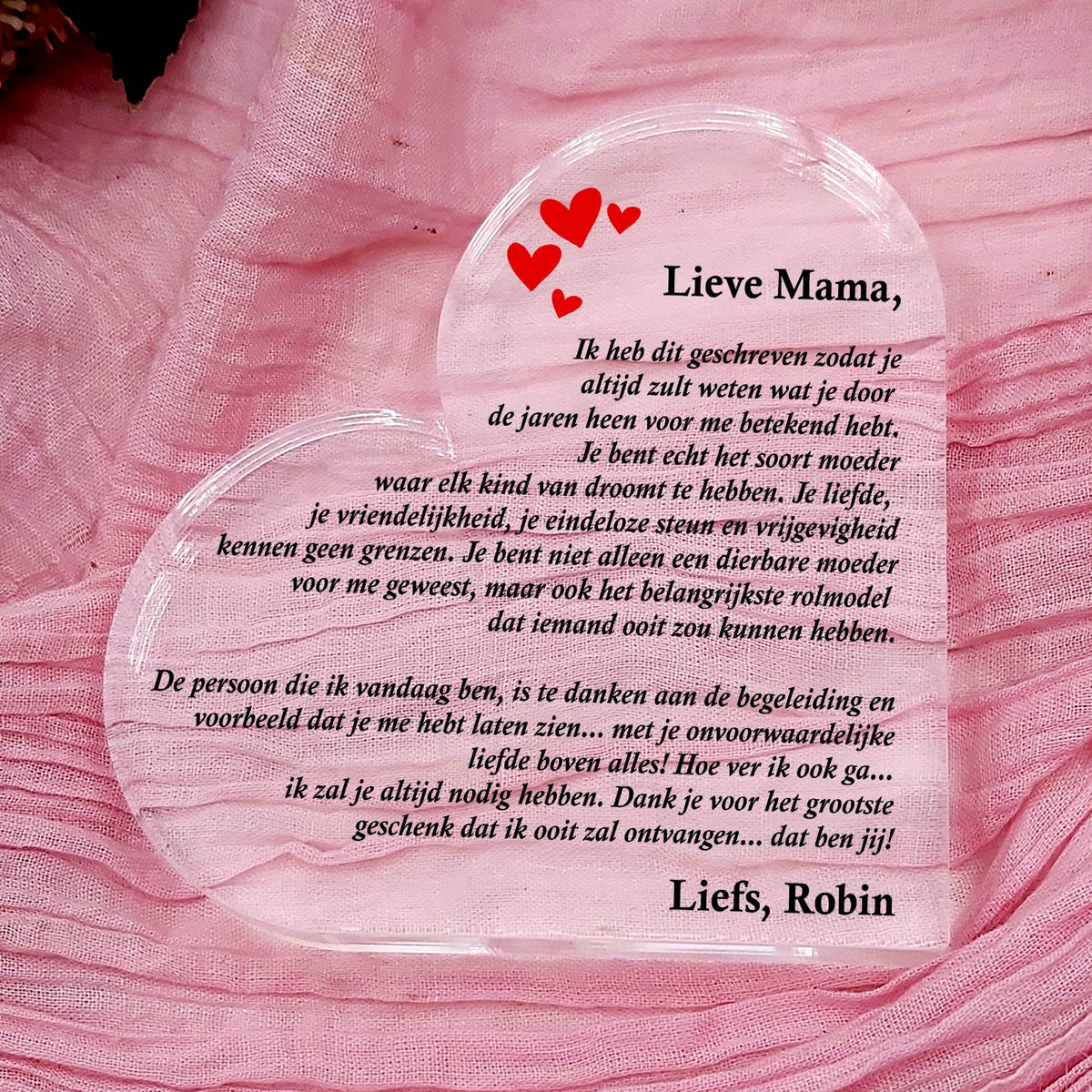 Mama, Geschreven voor jou! Plexi Hart - Bella Mia