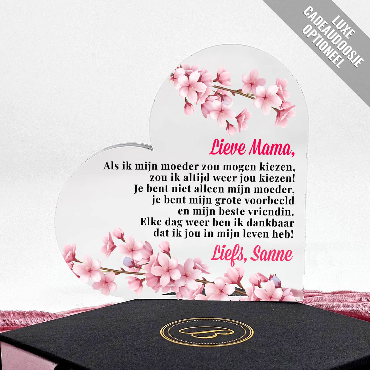 Mama, ik zou altijd jou kiezen Plexi Hart - Bella Mia