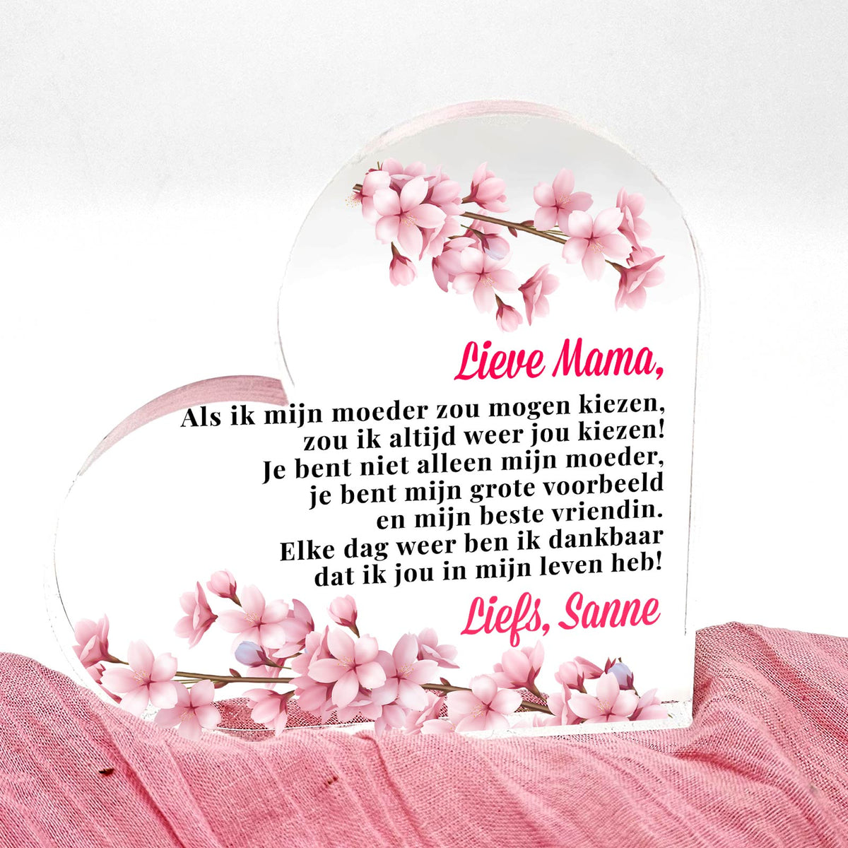 Mama, ik zou altijd jou kiezen Plexi Hart - Bella Mia