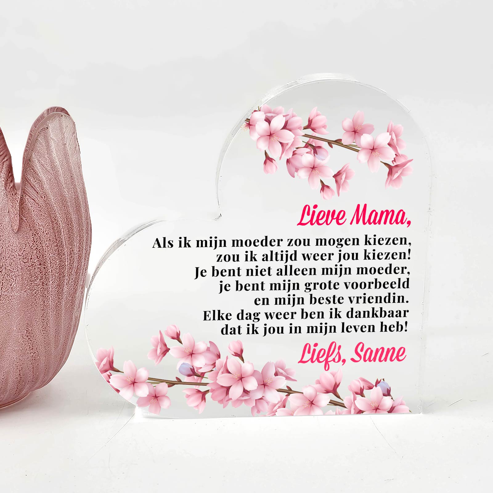 Mama, ik zou altijd jou kiezen Plexi Hart - Bella Mia