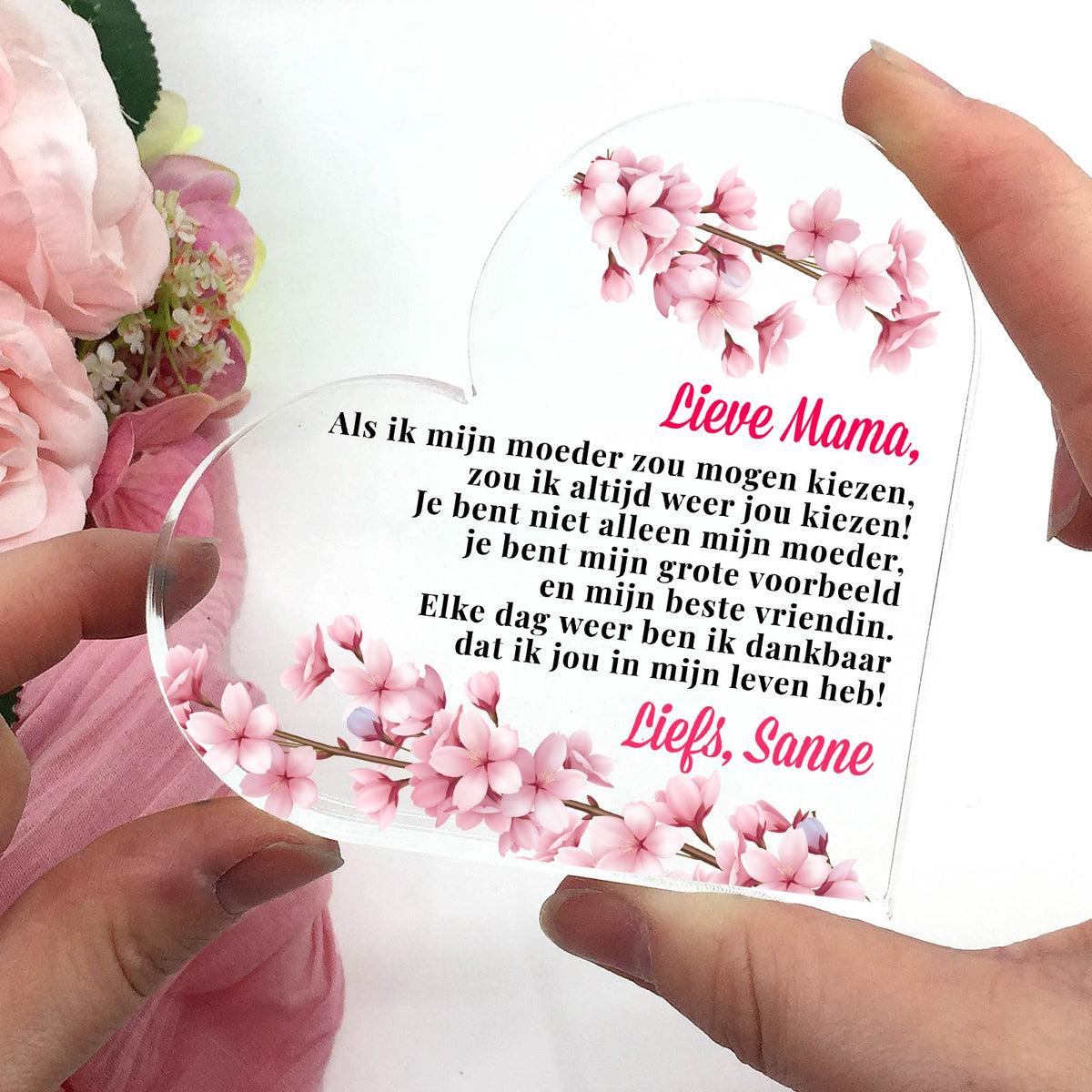 Mama, ik zou altijd jou kiezen Plexi Hart - Bella Mia