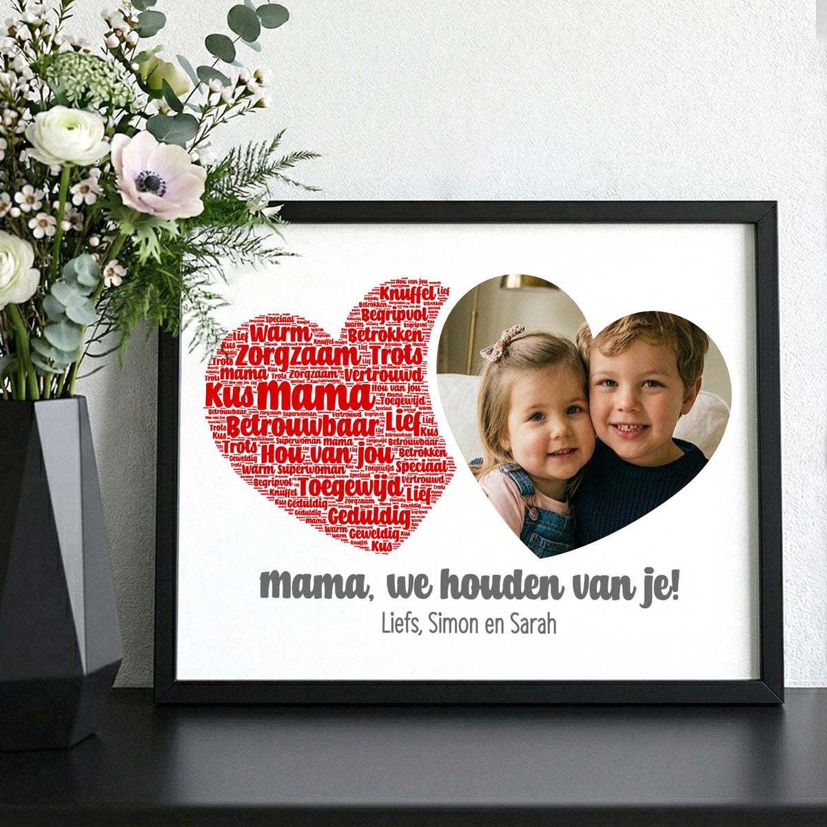 Mama, We houden van je! - Print in fotolijst - Bella Mia