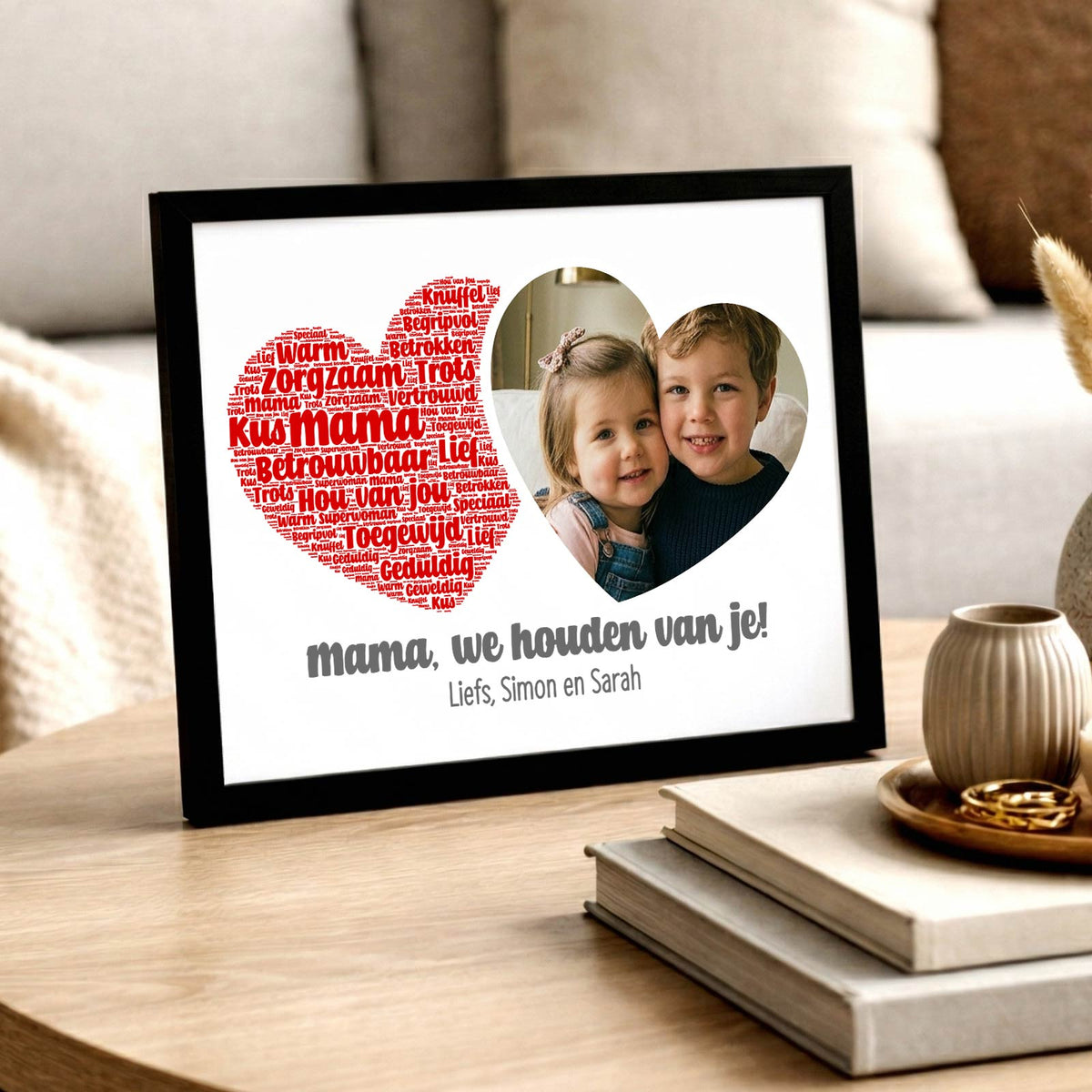 Mama, We houden van je! - Print in fotolijst - Bella Mia