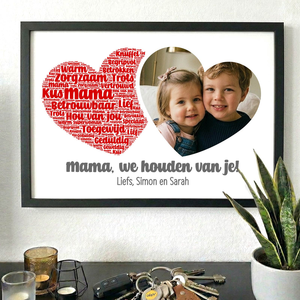 Mama, We houden van je! - Print in fotolijst - Bella Mia