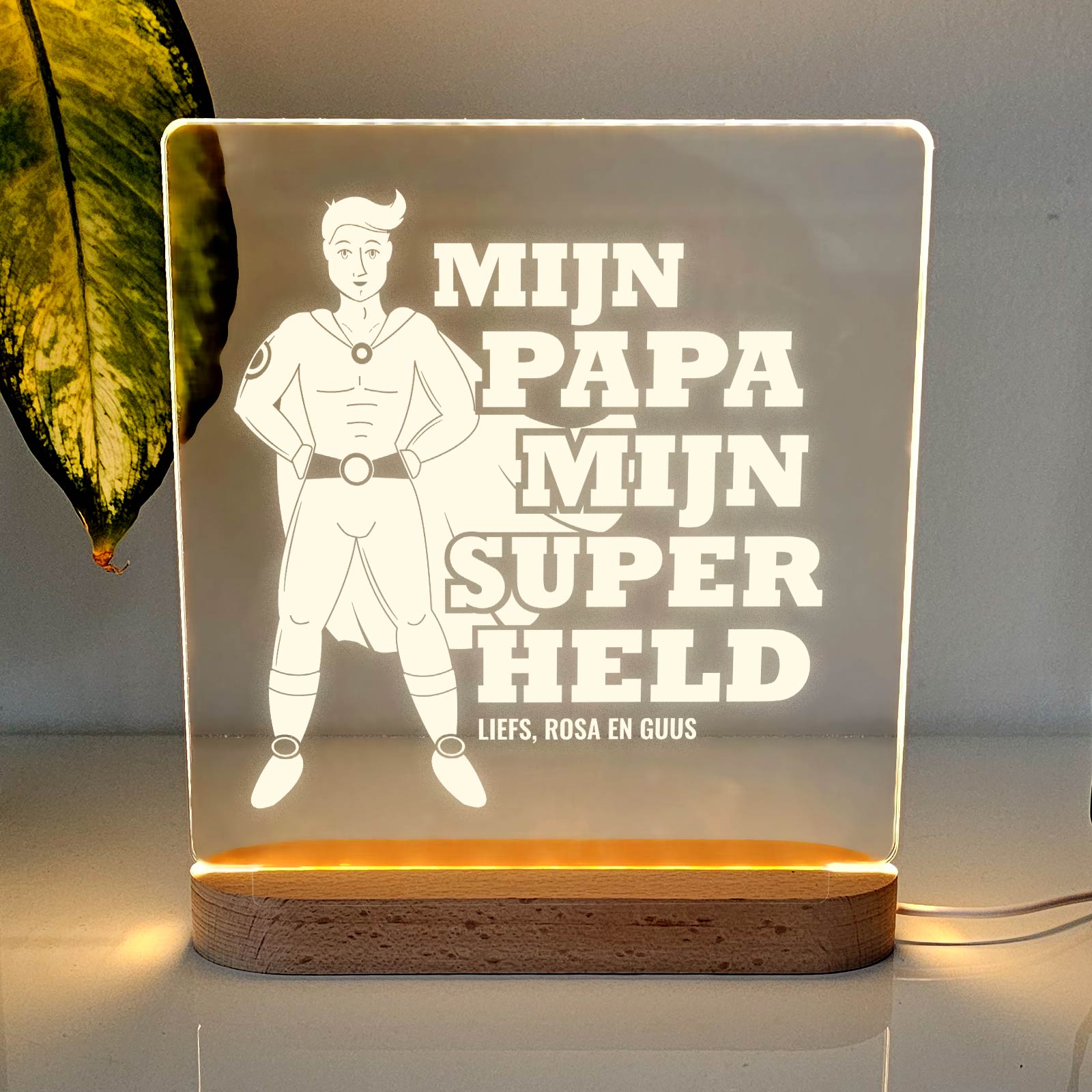 Mijn papa, mijn superheld! Ledlamp - Bella Mia