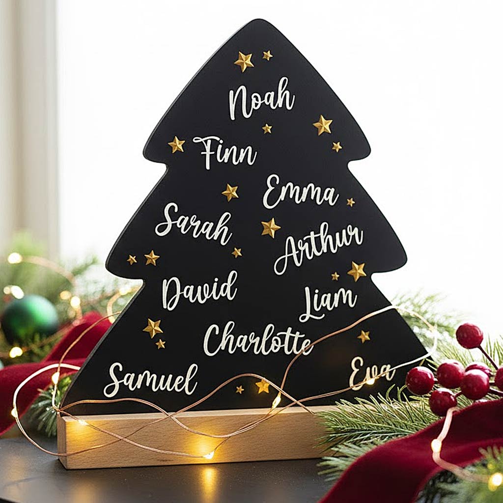 Minimalistische Kerstboom met namen - Bella Mia