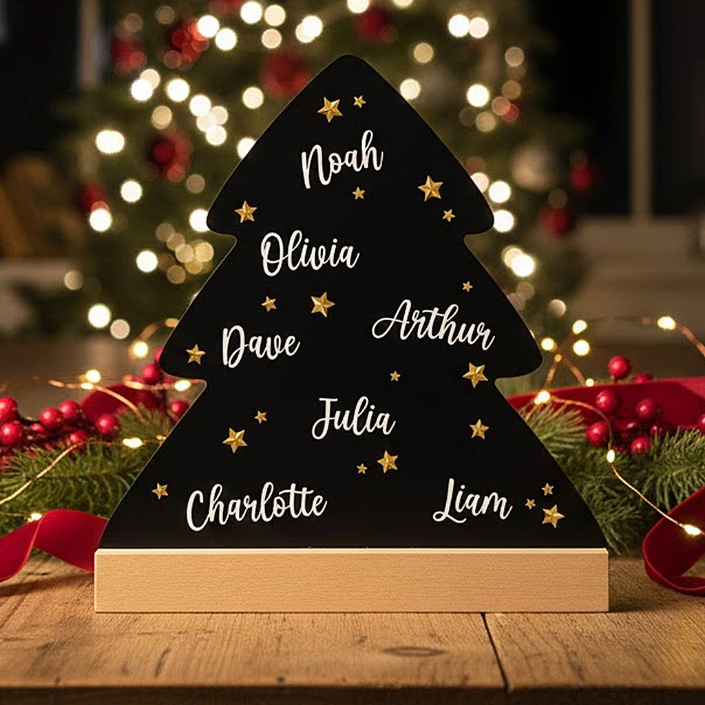 Minimalistische Kerstboom met namen - Bella Mia