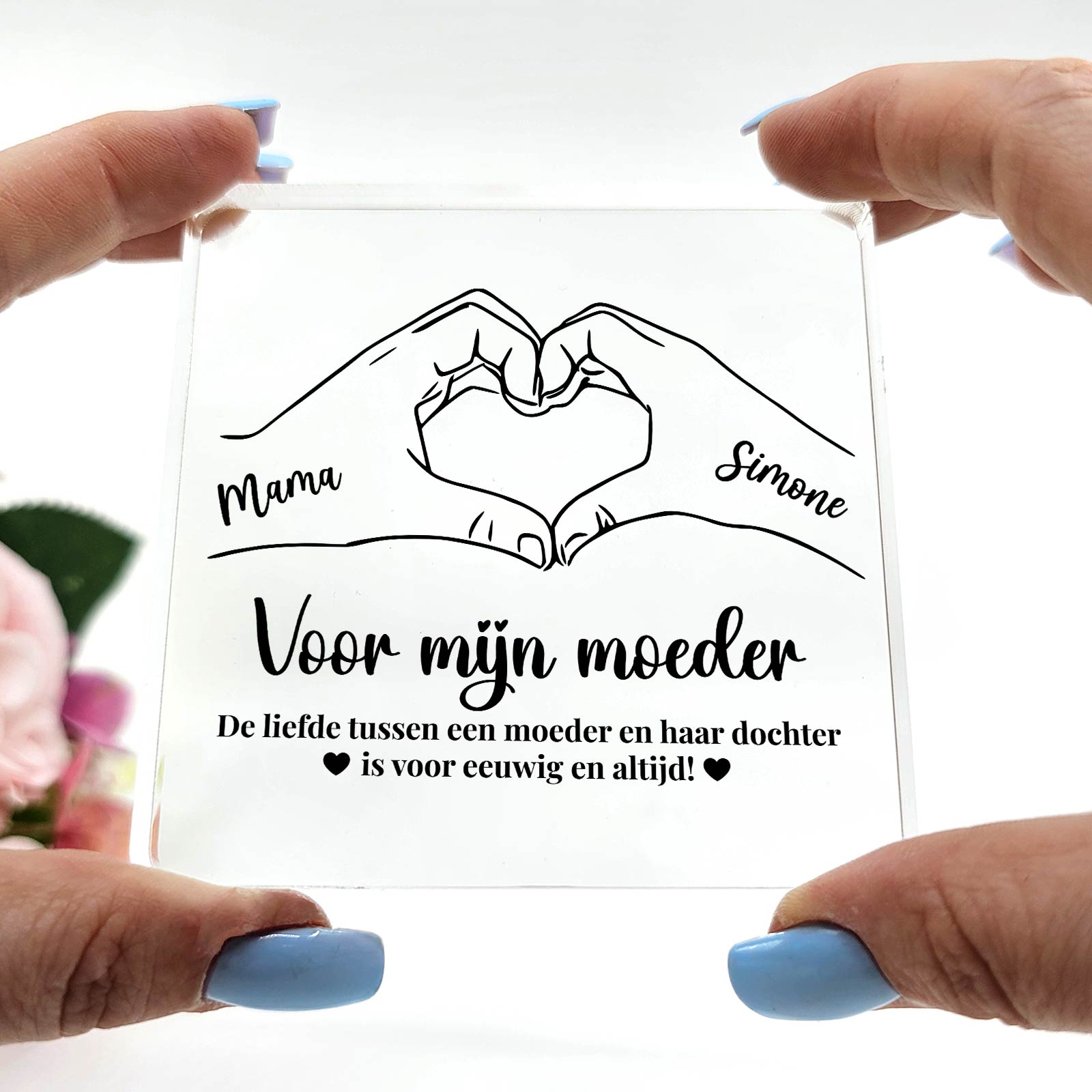 Moeder en dochter - Plexi Glas Plaque - Bella Mia