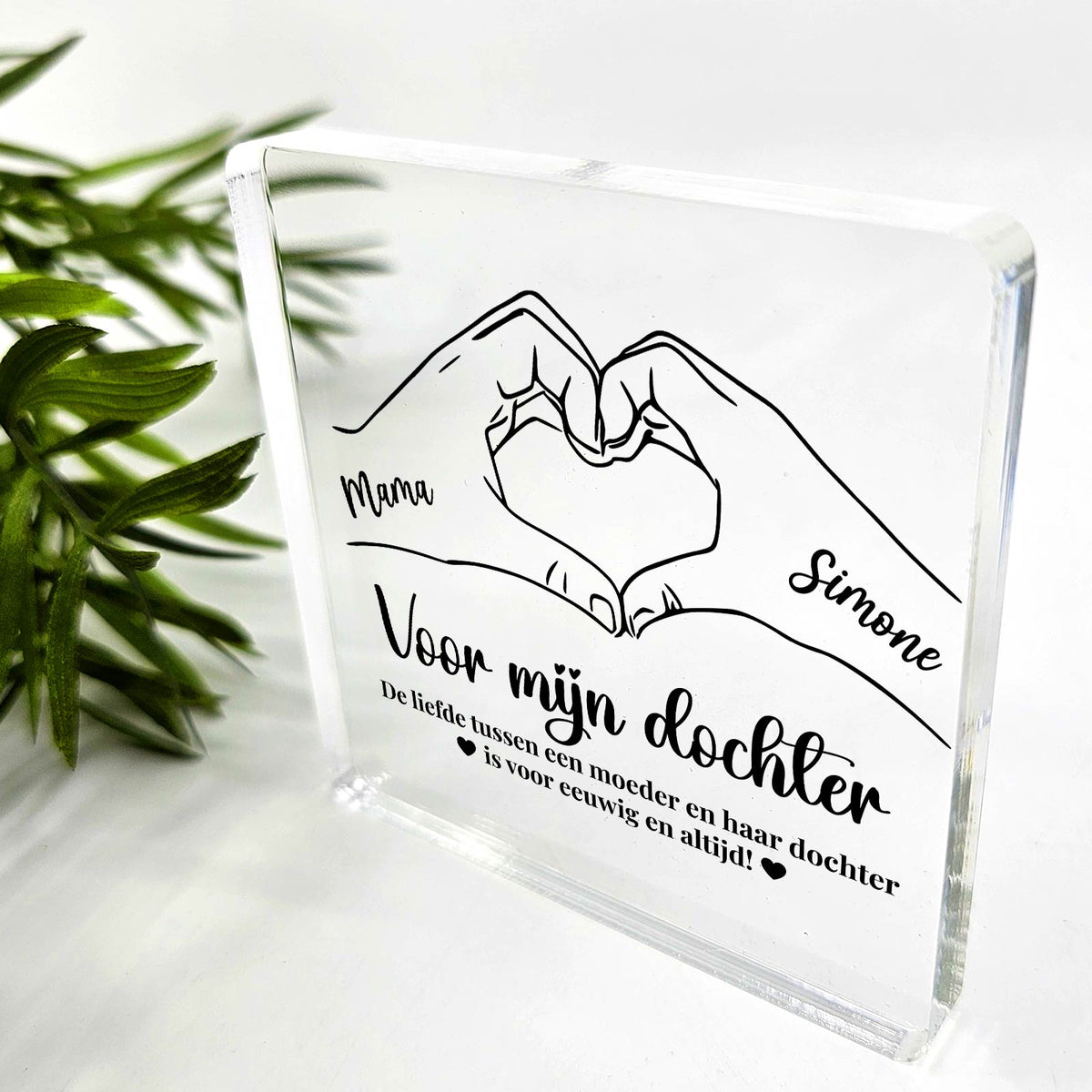 Moeder en dochter - Plexi Glas Plaque - Bella Mia