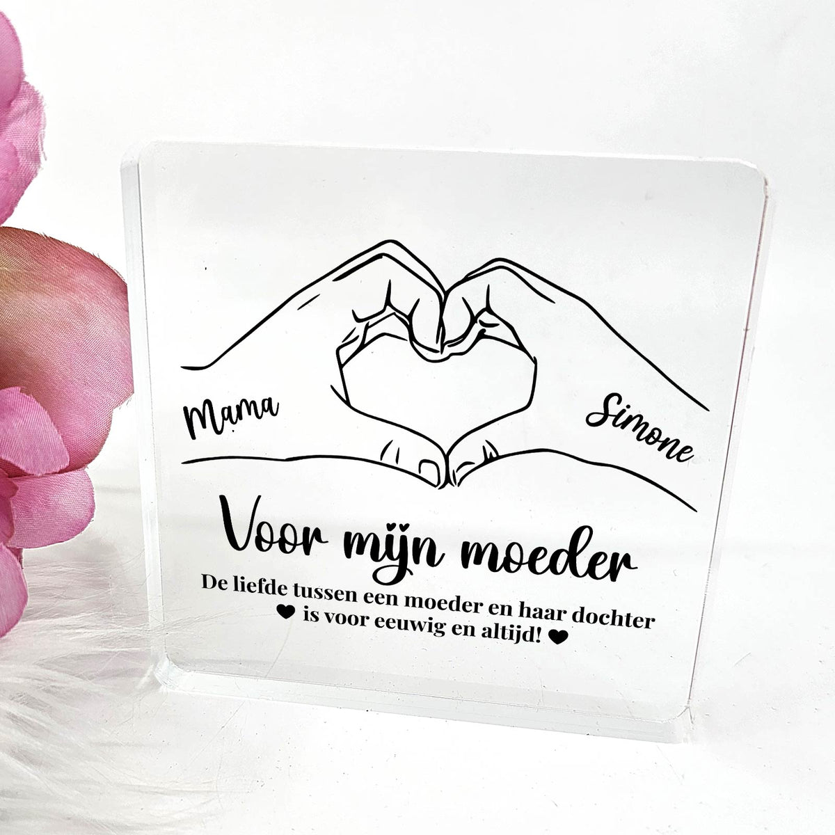 Moeder en dochter - Plexi Glas Plaque - Bella Mia
