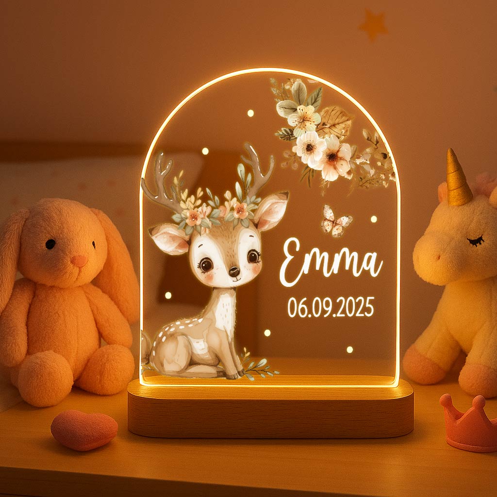 Nachthertje - Ledlampje met naam - Bella Mia