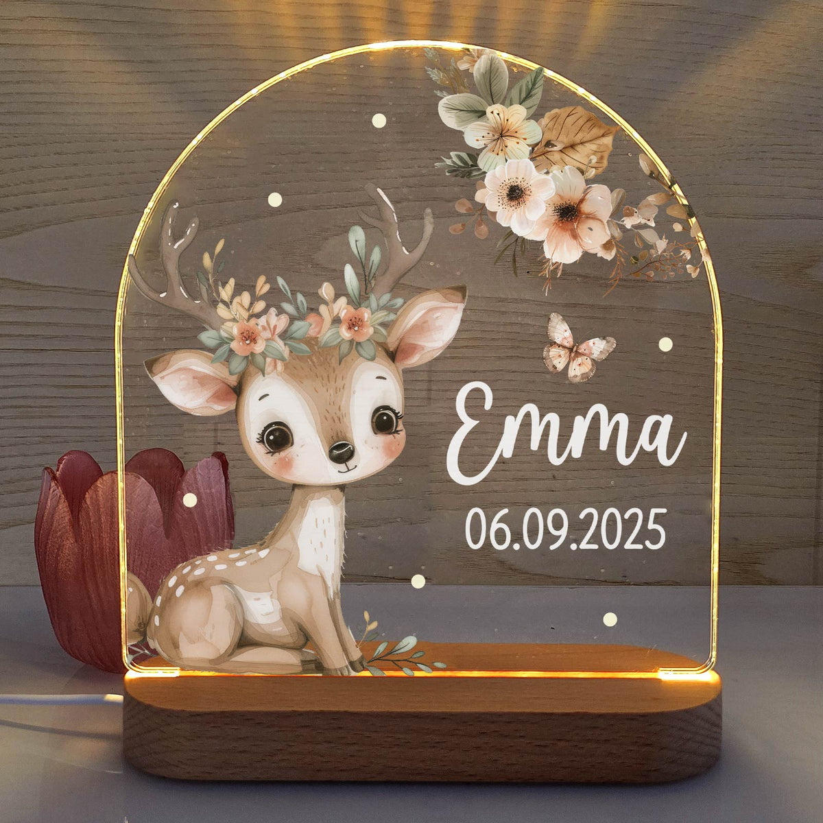 Nachthertje - Ledlampje met naam - Bella Mia