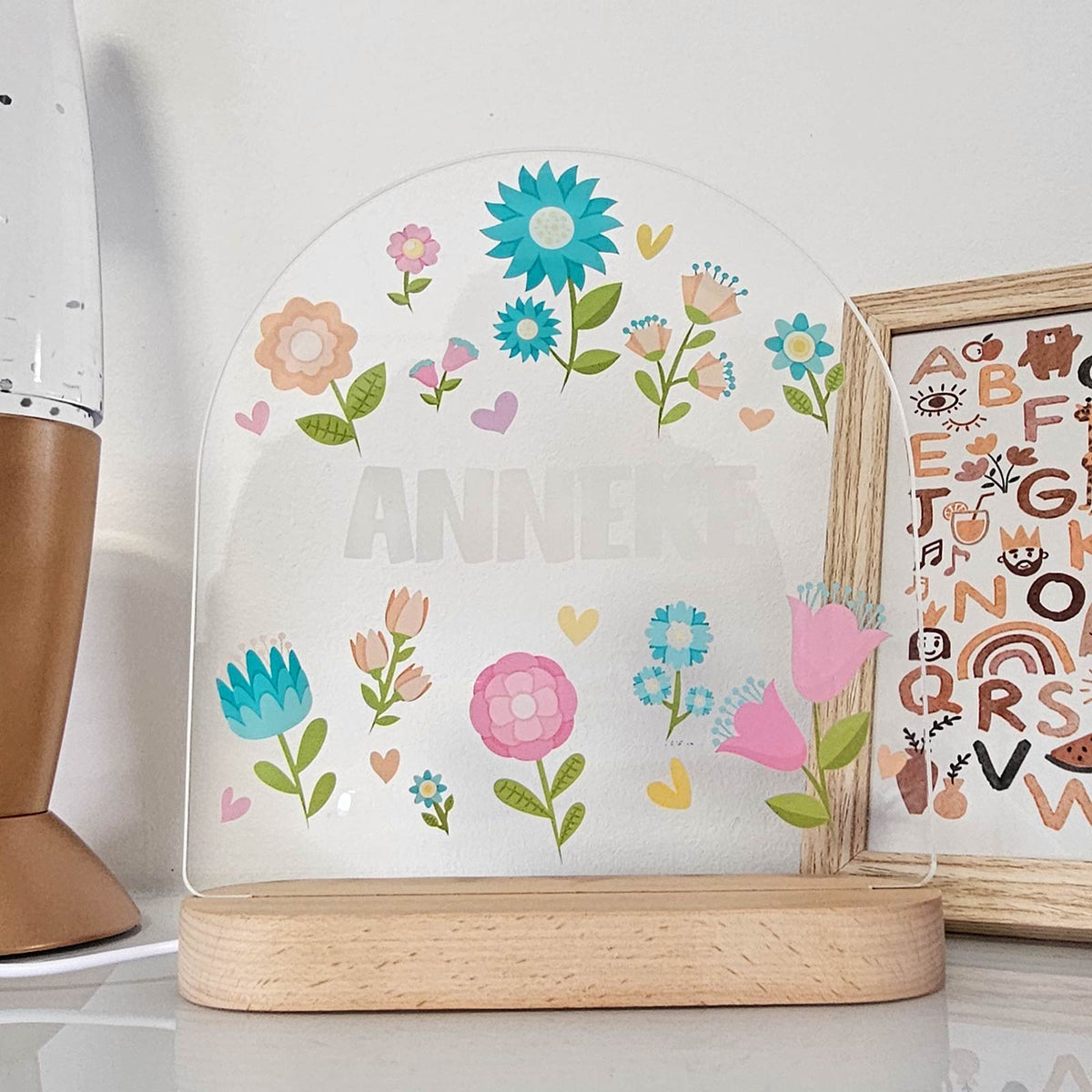 Nachtlampje met bloemenmotief - Bella Mia