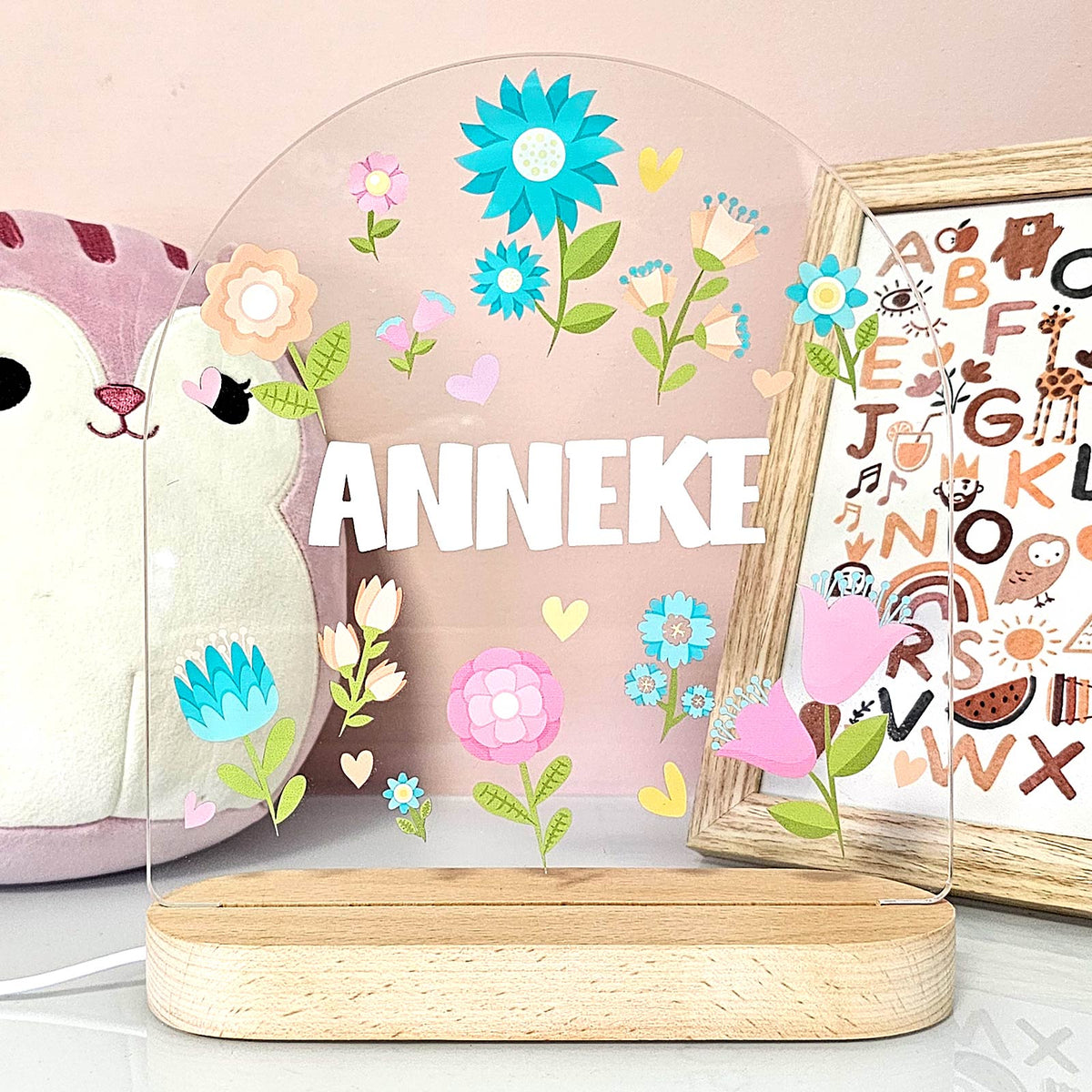 Nachtlampje met bloemenmotief - Bella Mia