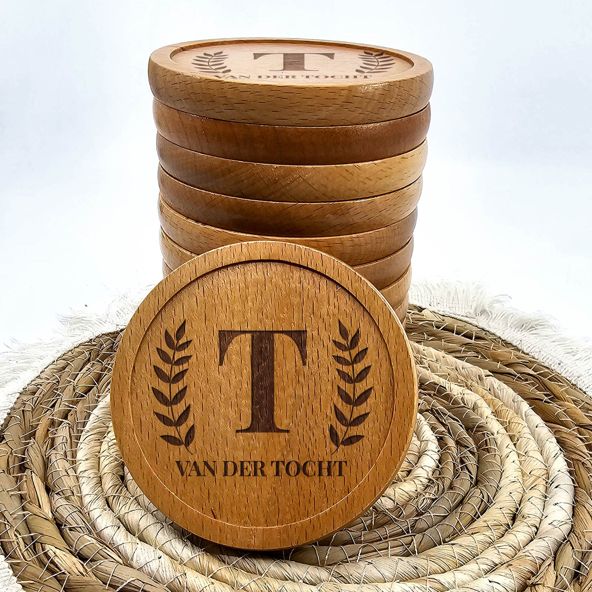 Onderzetter met Initiaal en Achternaam - Bella Mia