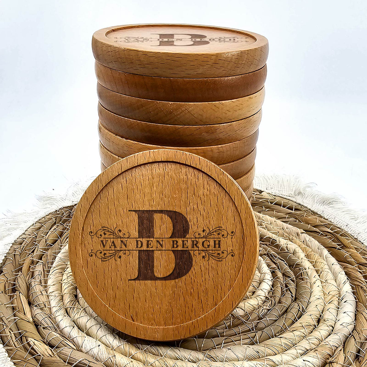 Onderzetters met Initiaal en Achternaam - Bella Mia