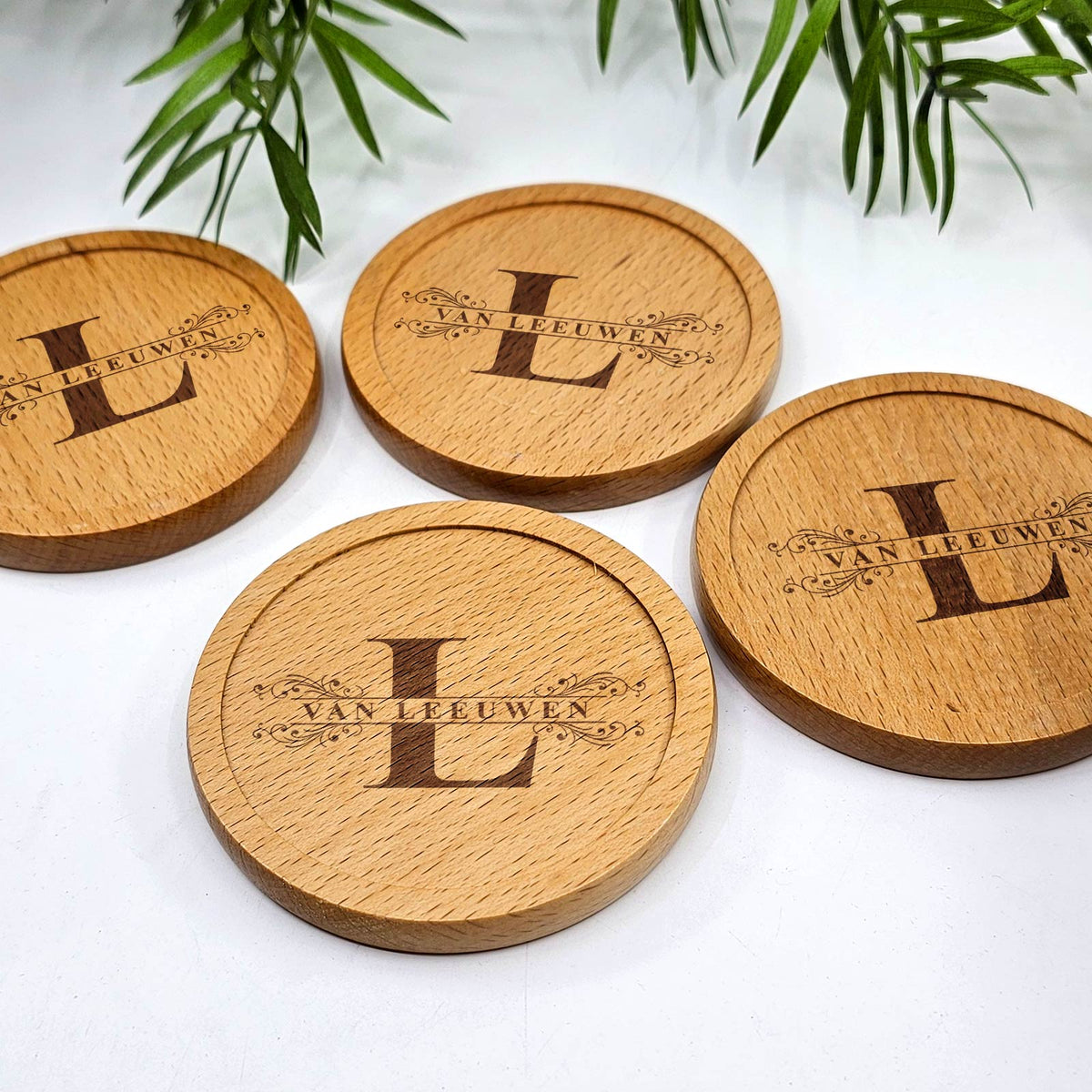 Onderzetters met Initiaal en Achternaam - Bella Mia