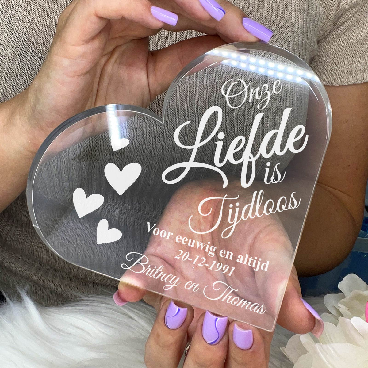 Onze Liefde Is Tijdloos Hart Van Plexi Glas - Bella Mia