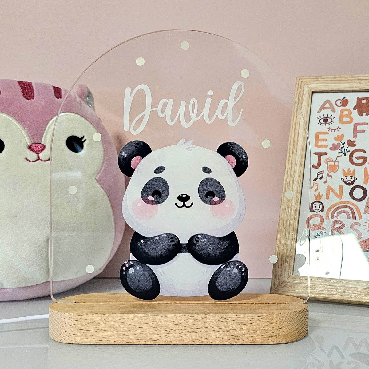Panda - Nachtlampje met eigen naam - Bella Mia