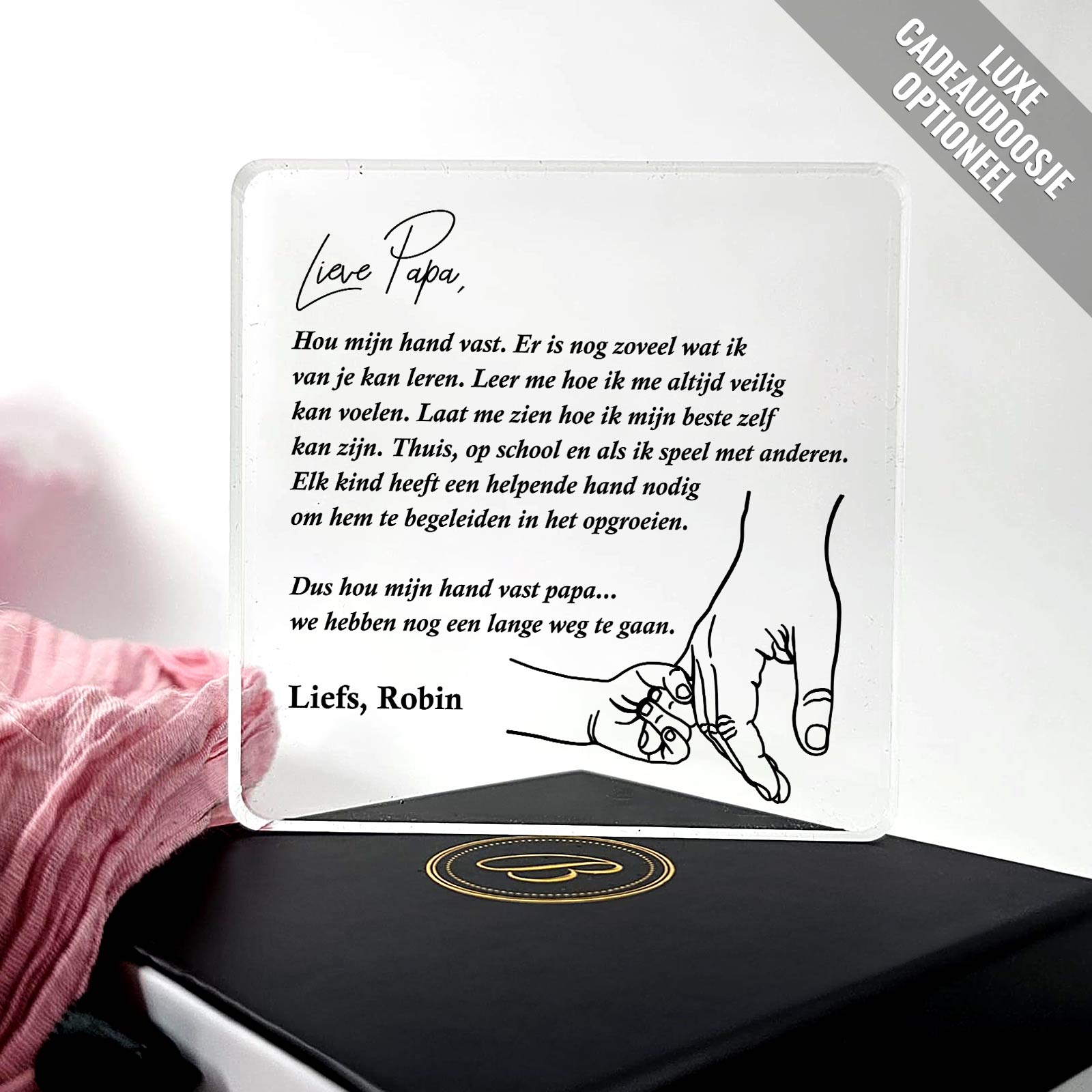 Papa hou mijn hand vast - Plexi Glas Plaque - Bella Mia