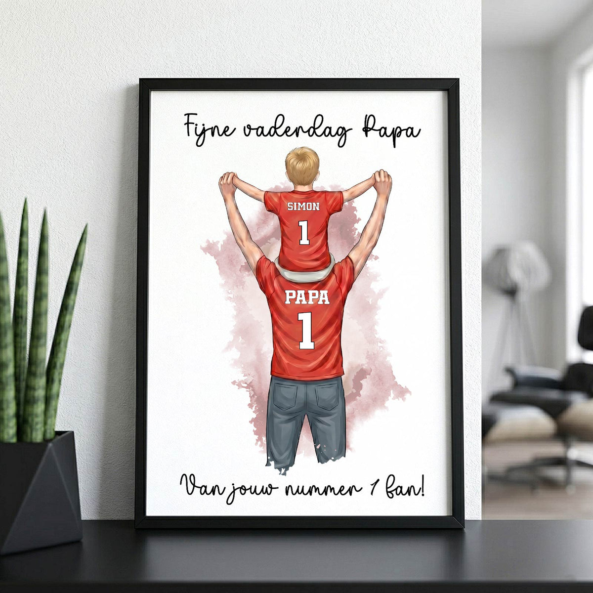 Papa's 1 Fan - Print in fotolijst - Bella Mia