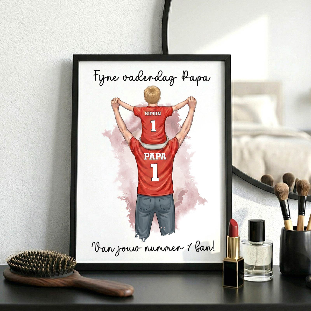 Papa's 1 Fan - Print in fotolijst - Bella Mia