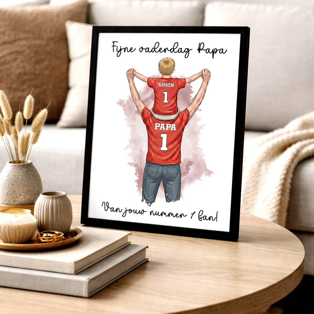 Papa's 1 Fan - Print in fotolijst - Bella Mia