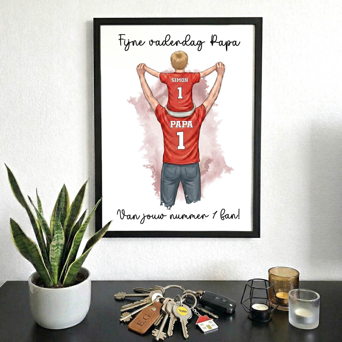 Papa's 1 Fan - Print in fotolijst - Bella Mia
