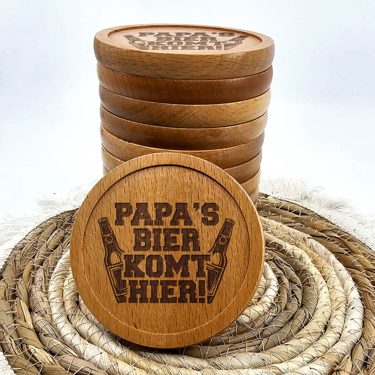 Papa&#39;s bier komt hier! - Onderzetter - Bella Mia