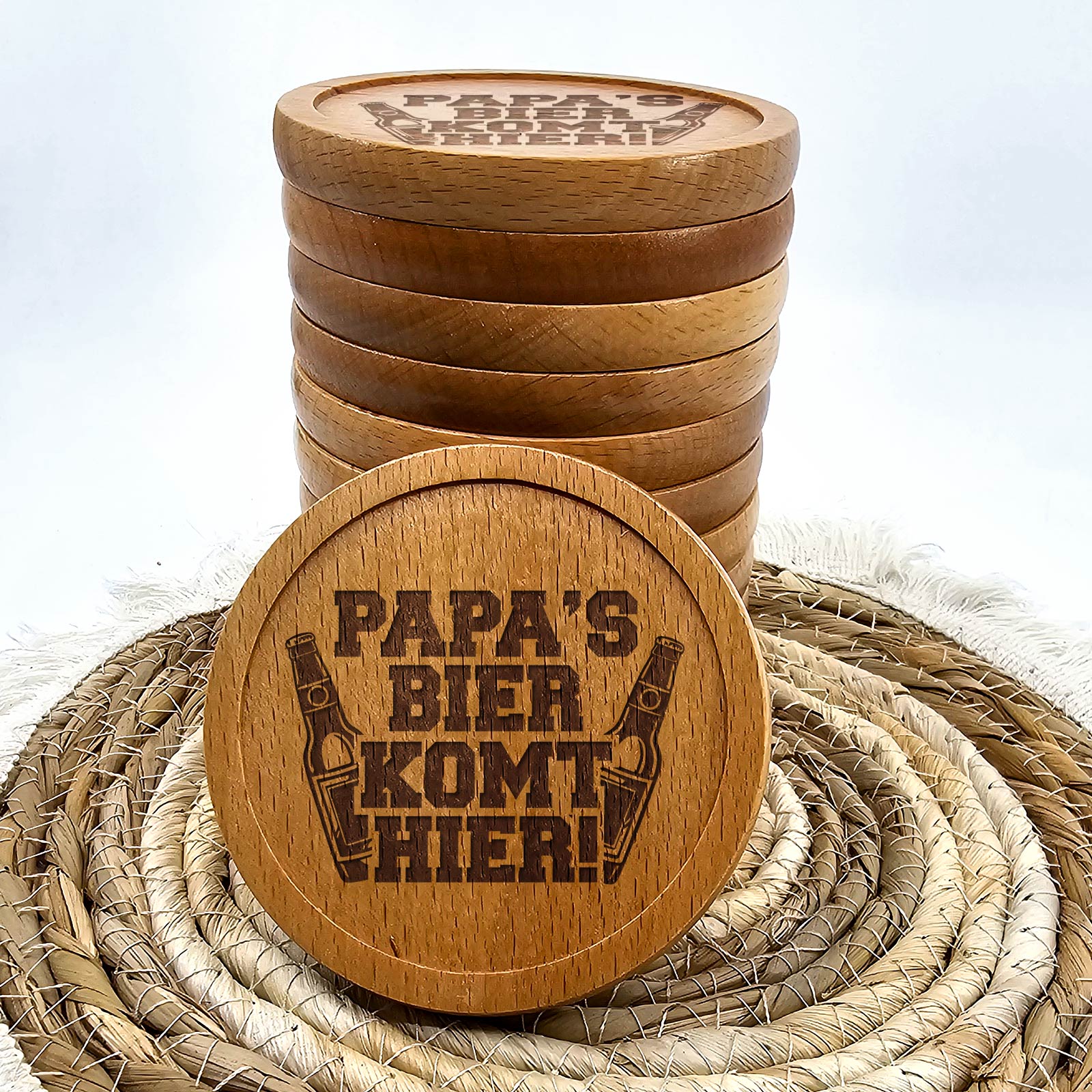 Papa's bier komt hier! - Onderzetter - Bella Mia