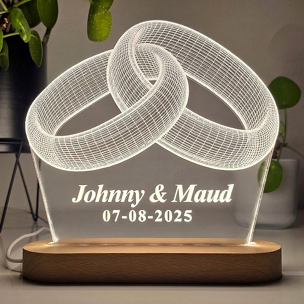 Pas getrouwd - 3d ringen lampje - Bella Mia