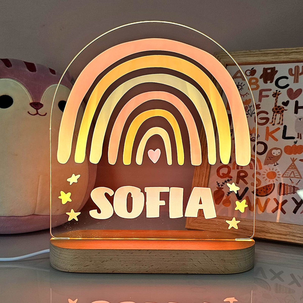 Pastelkleurige Regenboog Ledlamp - Bella Mia