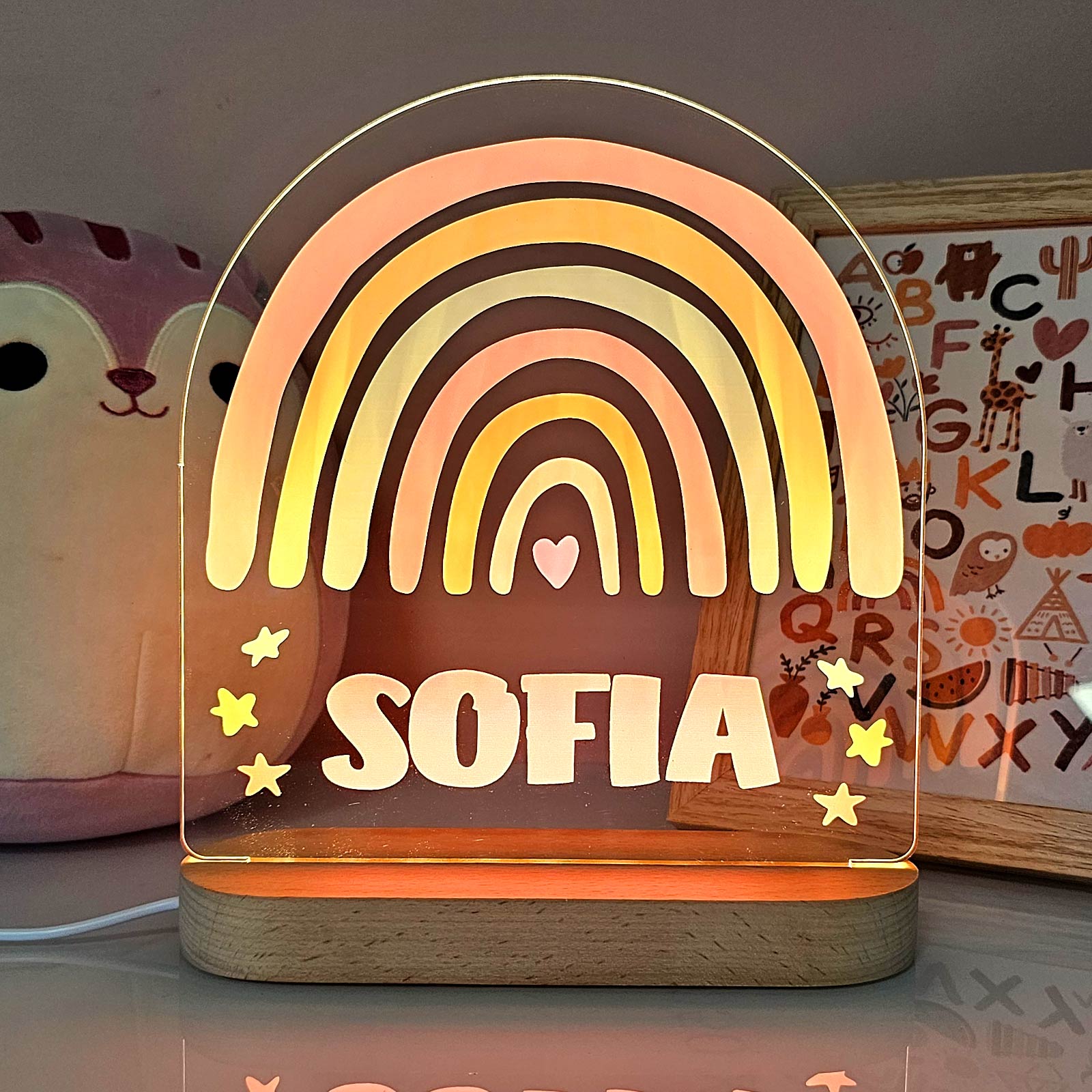 Pastelkleurige Regenboog Ledlamp - Bella Mia